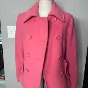 Express fashions, hot pink pea coat